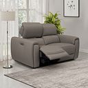 Arabella 2 Seater Power Recliner Sofa with Adjustable Power Headrest in Oyster Leather