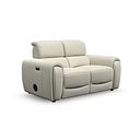 Arabella 2 Seater Power Recliner Sofa with Power Headrest and Speakers in Bone China Leather