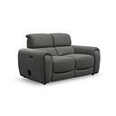 Arabella 2 Seater Power Recliner Sofa with Power Headrest and Speakers in Elephant Grey Leather