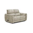 Arabella 2 Seater Power Recliner Sofa with Power Headrest and Speakers in Marble Cream Fabric