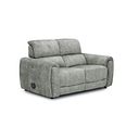 Arabella 2 Seater Power Recliner Sofa with Power Headrest and Speakers in Marble Silver Fabric