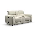 Arabella 2 Seater Recliner Console Sofa with Smart Screen in Bone China Leather