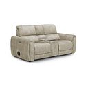 Arabella 2 Seater Recliner Console Sofa with Smart Screen in Marble Cream Fabric