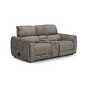 Arabella 2 Seater Recliner Console Sofa with Smart Screen in Marble Mink Fabric