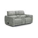 Arabella 2 Seater Recliner Console Sofa with Smart Screen in Marble Silver Fabric