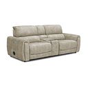 Arabella 2.5 Seater Recliner Console Sofa with Smart Screen in Marble Cream Fabric