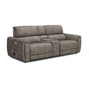 Arabella 2.5 Seater Recliner Console Sofa with Smart Screen in Marble Mink Fabric