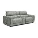 Arabella 2.5 Seater Recliner Console Sofa with Smart Screen in Marble Silver Fabric