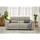 Arabella 3 Seater Power Recliner Sofa in Bone China Leather