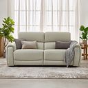 Arabella 3 Seater Power Recliner Sofa in Bone China Leather
