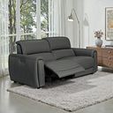 Arabella 3 Seater Power Recliner Sofa in Elephant Grey Leather
