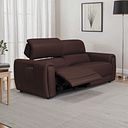 Arabella 3 Seater Power Recliner Sofa with Adjustable Power Headrest in Chestnut Leather