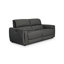 Arabella 3 Seater Power Recliner Sofa with Adjustable Power Headrest in Elephant Grey Leather