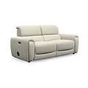 Arabella 3 Seater Power Recliner Sofa with Power Headrest and Speakers in Bone China Leather