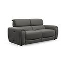 Arabella 3 Seater Power Recliner Sofa with Power Headrest and Speakers in Elephant Grey Leather