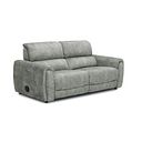 Arabella 3 Seater Power Recliner Sofa with Power Headrest and Speakers in Marble Silver Fabric