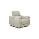 Arabella Power Recliner Armchair with Adjustable Power Headrest in Bone China Leather