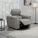 Arabella Power Recliner Armchair with Adjustable Power Headrest in Dexter Stone Fabric