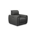 Arabella Power Recliner Armchair with Adjustable Power Headrest in Elephant Grey Leather