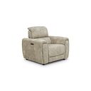 Arabella Power Recliner Armchair with Adjustable Power Headrest in Marble Cream Fabric