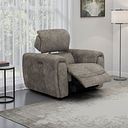 Arabella Power Recliner Armchair with Adjustable Power Headrest in Marble Mink Fabric