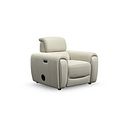 Arabella Power Recliner Armchair with Power Headrest and Speakers in Bone China Leather