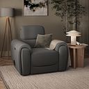 Arabella Power Recliner Armchair with Power Headrest and Speakers in Elephant Grey Leather