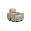 Arabella Power Recliner Armchair with Power Headrest and Speakers in Marble Cream Fabric