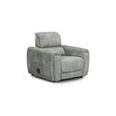 Arabella Power Recliner Armchair with Power Headrest and Speakers in Marble Silver Fabric