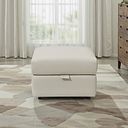 Arabella Storage Footstool in Bone China Leather