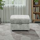 Arabella Storage Footstool in Marble Silver Fabric