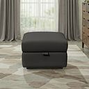 Arabella Storage Footstool in Storm Leather