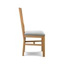 Arched Back Natural Solid Oak Chair with Verona Grey Fabric Seat