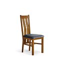 Arched Back Rustic Solid Oak Chair with Heritage Granite Velvet Seat