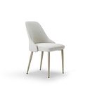 Aria Dining Chair in Cream Woven Fabric with Cappuccino Metal Legs