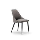 Aria Dining Chair in Dark Grey with Black Metal Legs