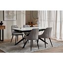 Aria Dining Chair in Dark Grey with Black Metal Legs