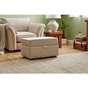 Ashby Storage Footstool in Cream fabric