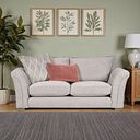 Ashby 3 Seater High Back Sofa in Ivory fabric