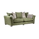 Ashby 4 Seater Pillow Back Sofa in Olive fabric
