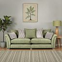 Ashby 4 Seater Pillow Back Sofa in Olive fabric