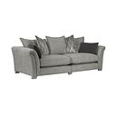 Ashby 4 Seater Pillow Back Sofa in Platinum fabric