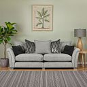 Ashby 4 Seater Pillow Back Sofa in Platinum fabric