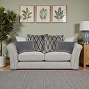 Ashby 3 Seater Pillow Back Sofa in Silver fabric