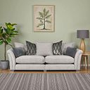 Ashby 4 Seater Pillow Back Sofa in Silver fabric
