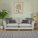 Ashby 4 Seater High Back Sofa in Silver fabric