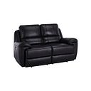Austin 2 Seater Electric Recliner Sofa with Power Headrest in Black Leather