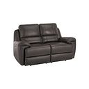 Austin 2 Seater Electric Recliner Sofa with Power Headrest in Dark Grey Leather