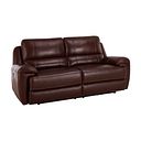 Austin 3 Seater Electric Recliner Sofa with Power Headrest in Tan Leather