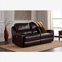 Austin 3 Seater Electric Recliner Sofa with Power Headrest in Two Tone Brown Leather